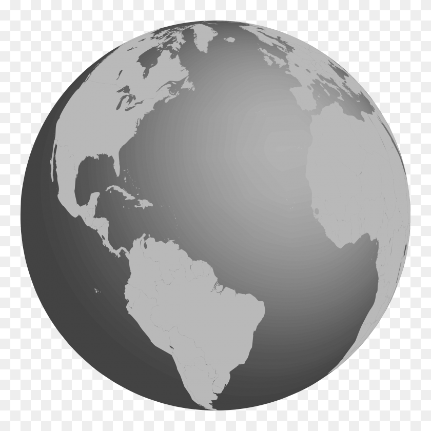 2400x2400 Grayscale Earth Globe Icons Png - Globe PNG