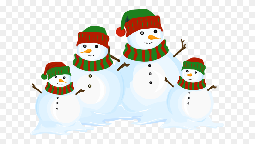 639x415 Great Clip Art Of Snowmen And Carolers Holiday - Snowman Family Clipart