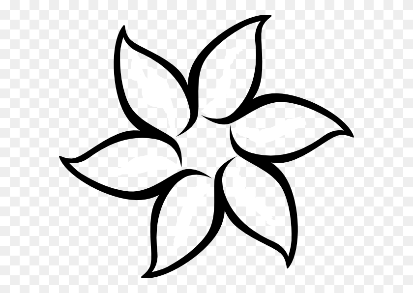 600x536 Great Template For Flower Craft Ideas I'm Using It For Mother - Rose Outline Clipart