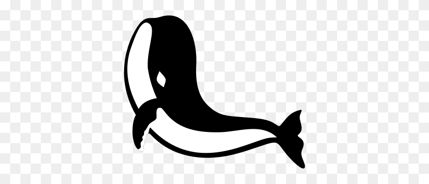 356x300 Большая Белая Акула Клипарт Дельфин Хвост - Дельфин Клипарт Черно-Белый