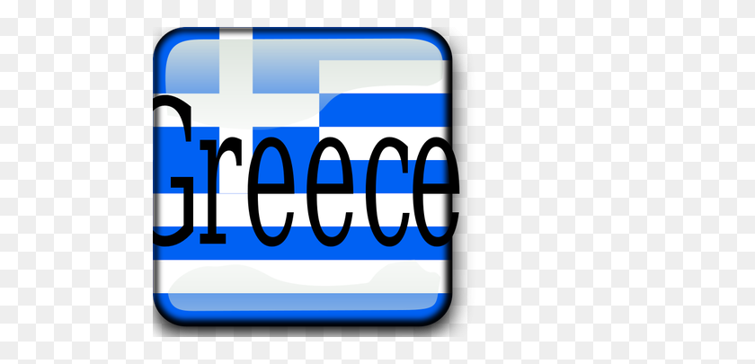 500x345 Bandera De Grecia Con La Ilustración De Vector De Escritura - Imágenes Prediseñadas De Bandera Griega