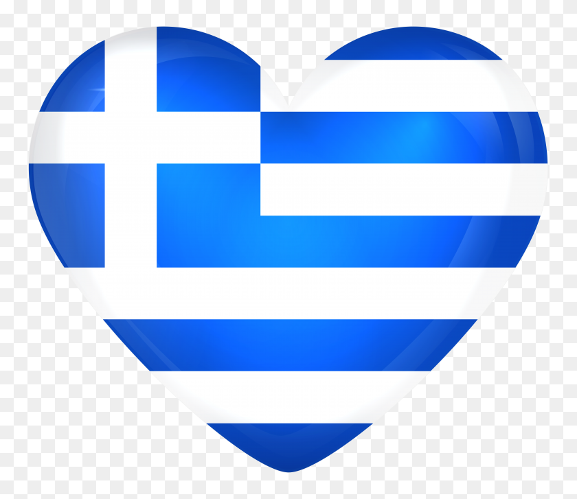 6000x5132 Греция Большое Сердце - Футбольное Сердце Клипарт