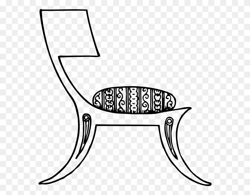 582x594 Greek Chair Clip Art Free Vector - Furniture Clipart Black And White