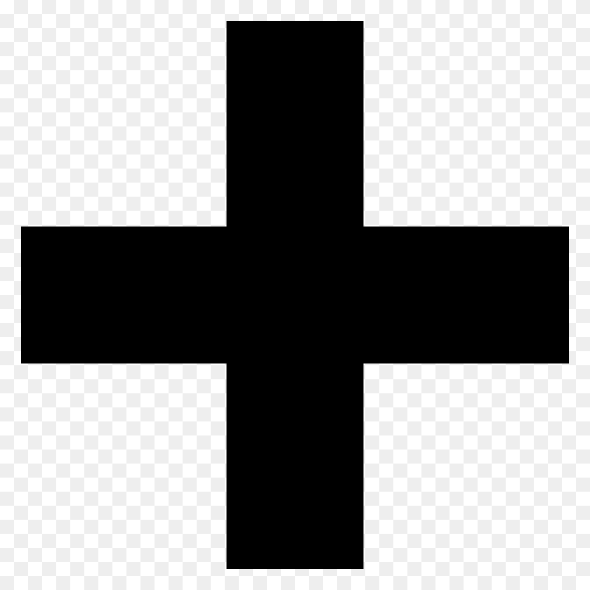 1024x1024 Greek Cross - Black Cross PNG