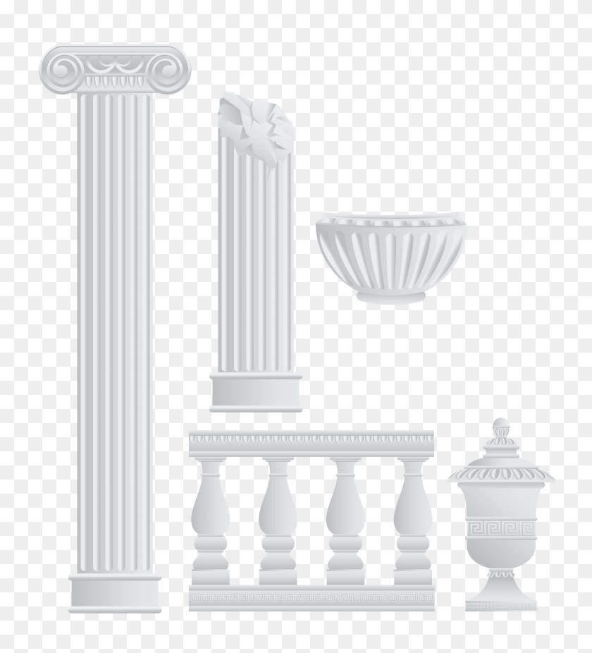 5184x5757 Greek Fence Columns And Elements Png Gallery - Pillar PNG
