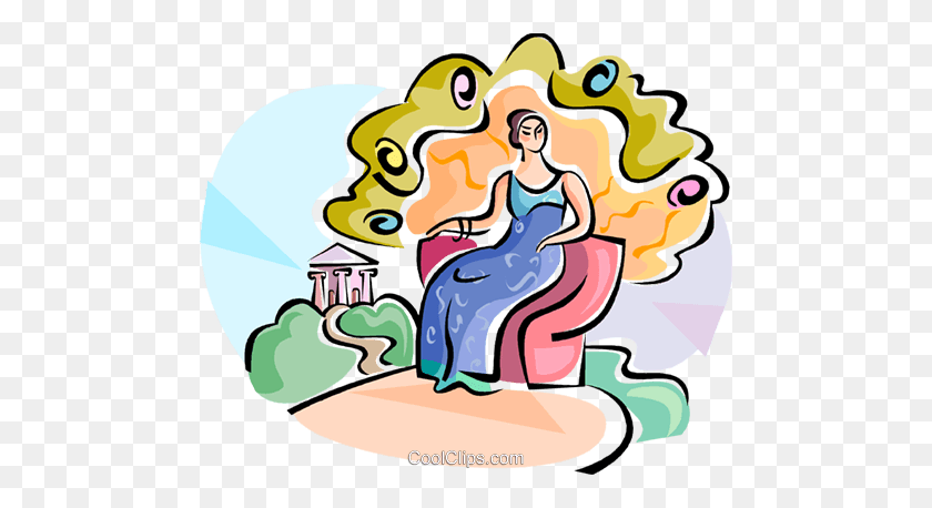 480x398 Greek Gods Hera Goddess Of Marriage Royalty Free Vector Clip Art - Myth Clipart