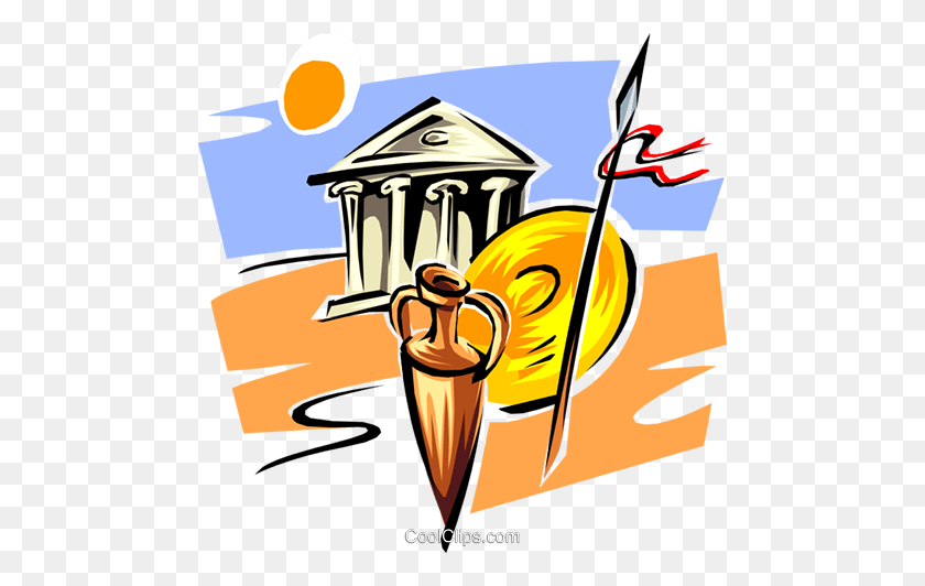 480x472 Greek Symbols One Royalty Free Vector Clip Art Illustration - Gladiator Clipart
