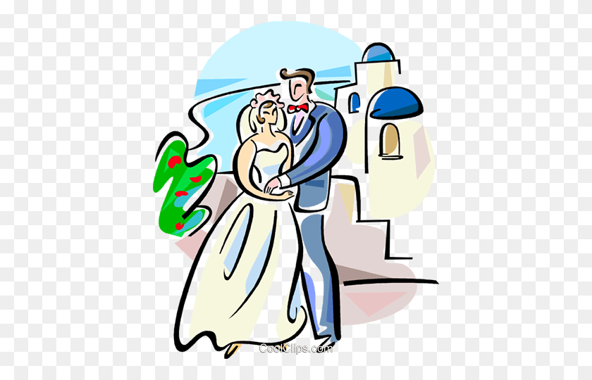 406x480 Greek Wedding Royalty Free Vector Clip Art Illustration - Wedding Clipart PNG