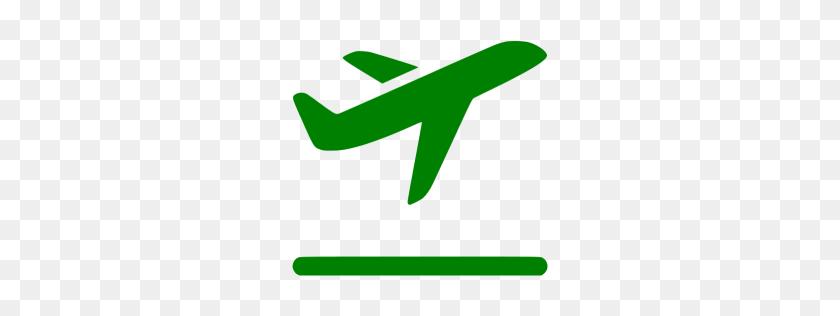 256x256 Icono De Despegue De Avión Verde - Avión Despegando Clipart