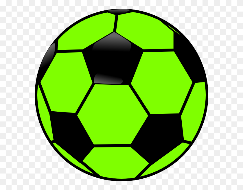 600x597 Green And Black Soccer Ball Clip Art - Soccer Game Clipart