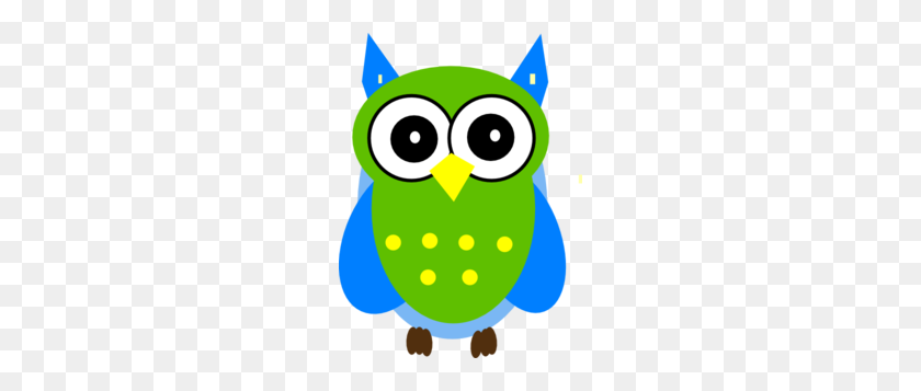 222x297 Green And Blue Owl Clip Art - Blue Owl Clipart