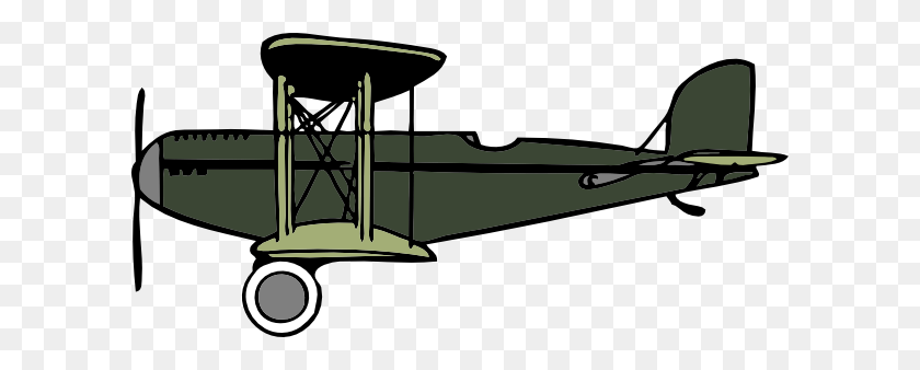 600x278 Green And Grey Biplane Png Large Size - Biplane PNG