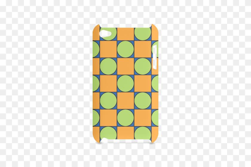 500x500 Зеленый И Оранжевый Жесткий Футляр С Геометрическим Узором Для Ipod Touch Id - Геометрический Узор В Png