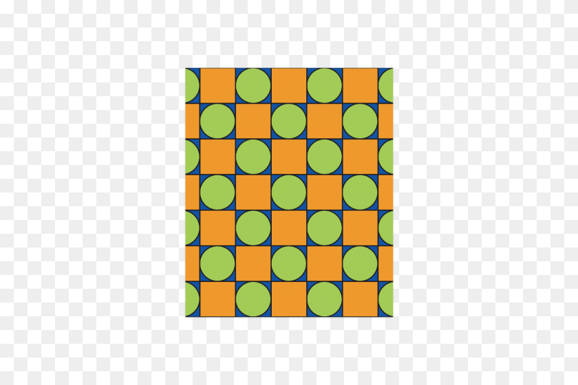 500x500 Зеленый И Оранжевый Геометрический Узор Плакат Идентификатор - Геометрический Узор Png