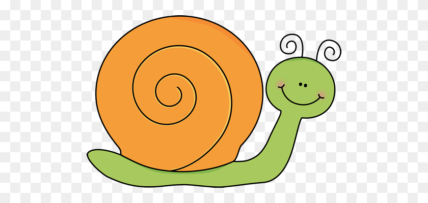 500x340 Green And Orange Snail Clip Art - Envelope Clipart