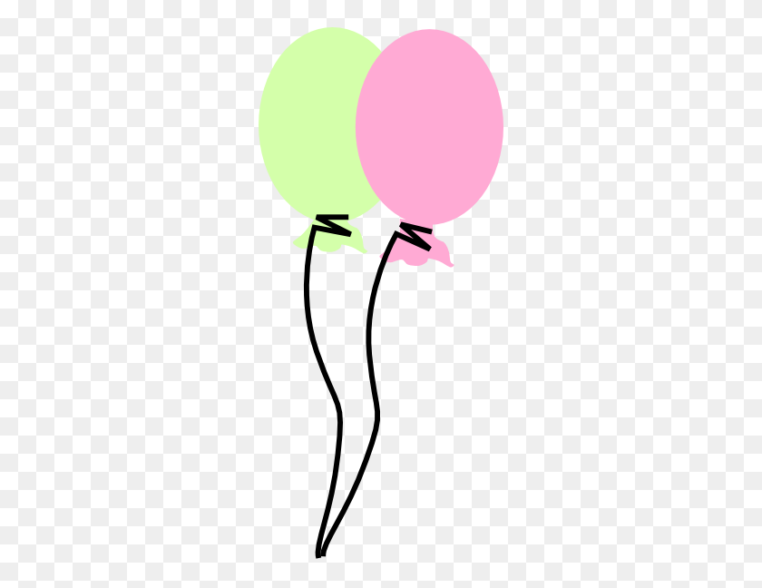 270x588 Green And Pink Balloon Clip Art - Pink Balloon Clipart