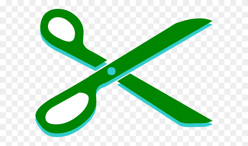 600x434 Green And Teal Scissors Clip Art - Scissors Clipart