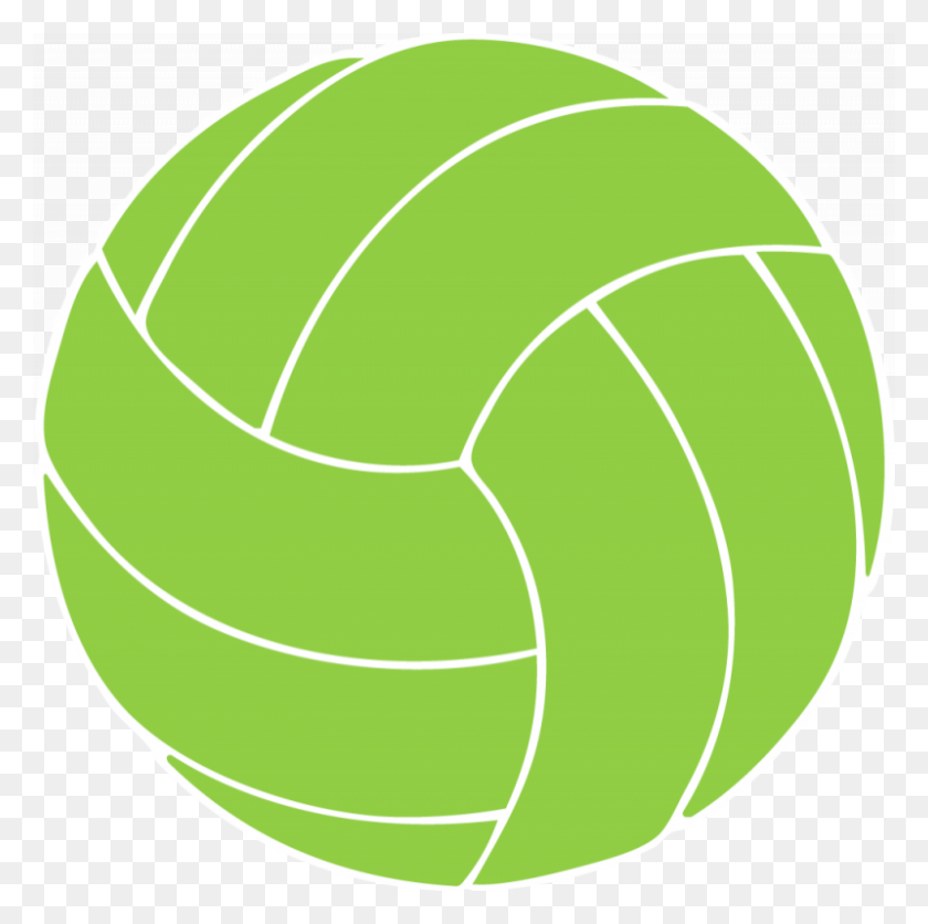 800x796 Зеленый И Белый Волейбол Клипарт Картинки - Игра В Волейбол Клипарт