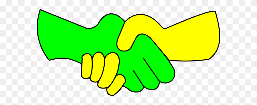 600x285 Green And Yellow Handshake Clip Art Vector Clip Art - Et Clipart