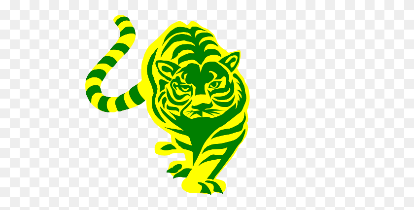 600x366 Зеленый И Желтый Тигр Картинки - Тигр Клипарт Png