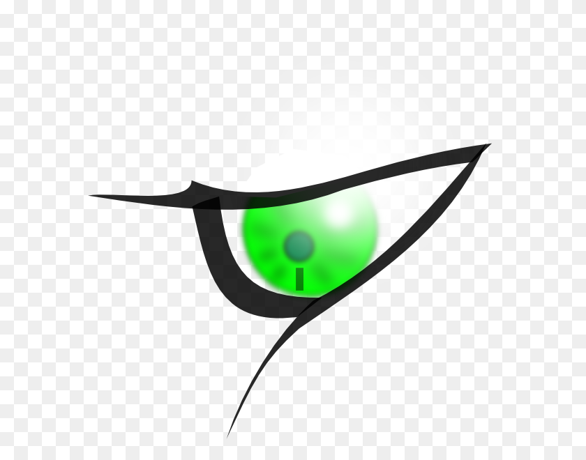 588x600 Green Anime Eye Png, Clip Art For Web - Anime Clipart