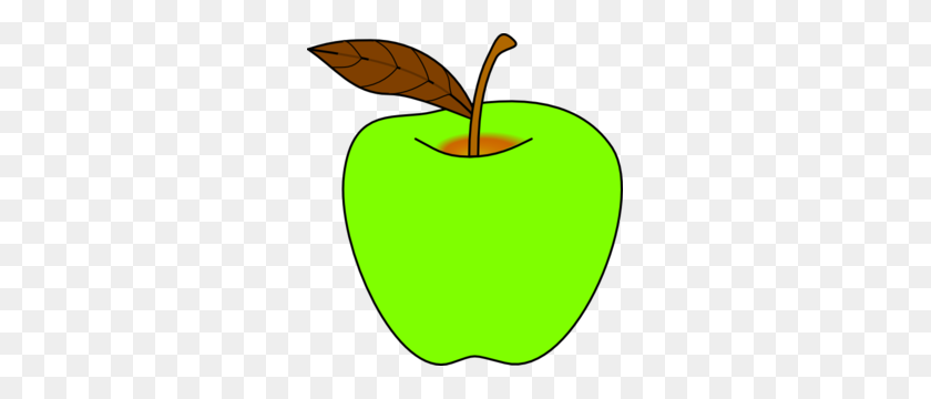 285x300 Green Apple Clip Art - Fall Apple Clipart