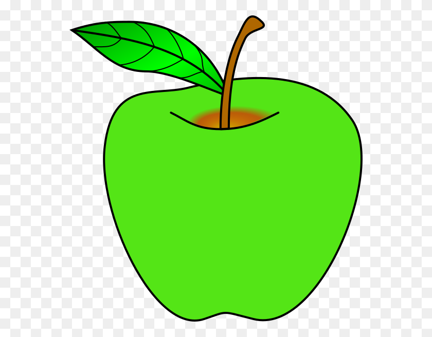 570x596 Green Apple Clip Art - Green Apple PNG