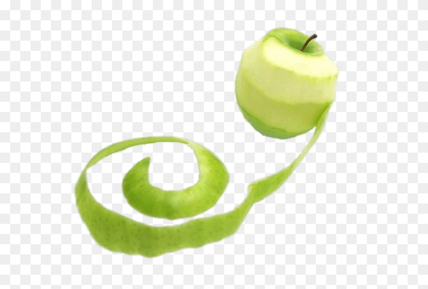 765x508 Green Apple With Long Peel Transparent Png - Green Apple PNG