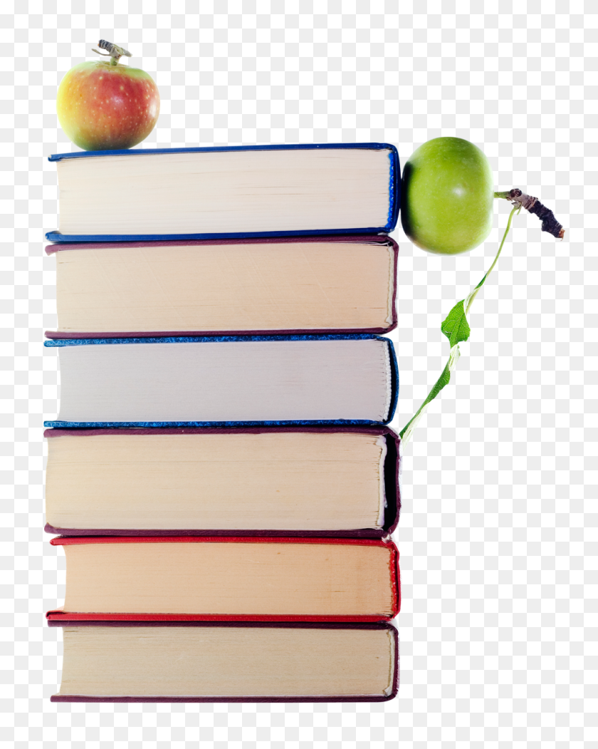 1000x1271 Manzanas Verdes En La Pila De Libros Png Image - Pila De Libros Png