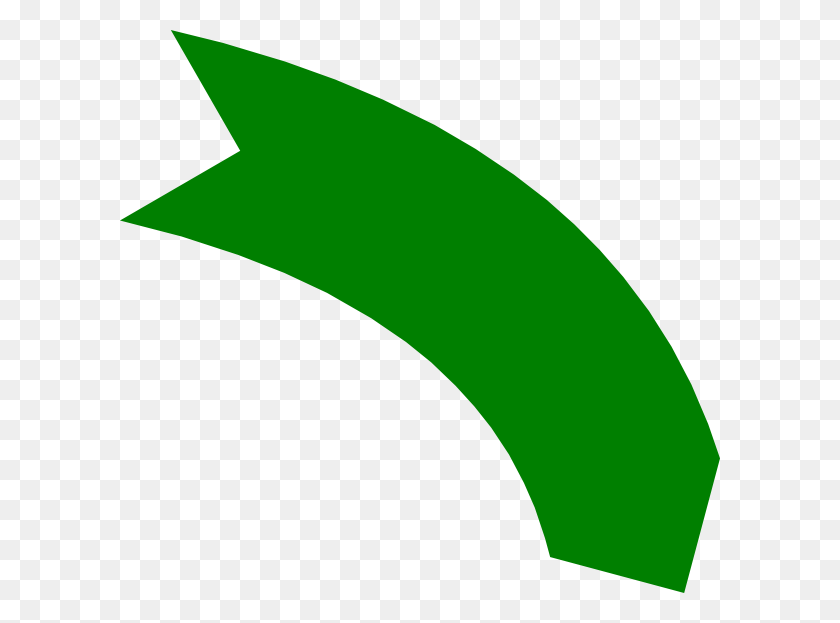 600x563 Green Arrow Curve Clip Art - Curve Clipart