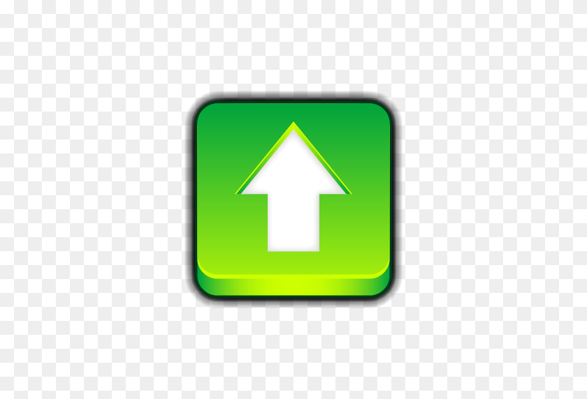 512x512 Green Arrow Upload Button In Square Transparent Png - Green Arrow PNG