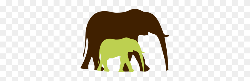 299x213 Зеленый Слоненок И Мама Картинки - Слон Клипарт Душа Ребенка