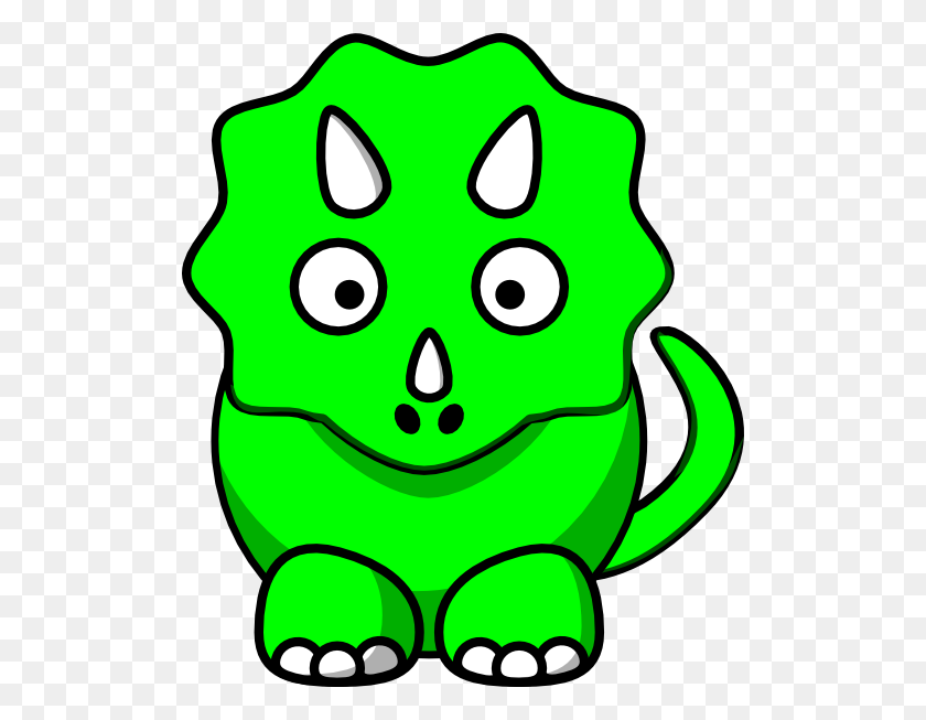 510x593 Green Baby Triceratops Clip Art - Big Family Clipart