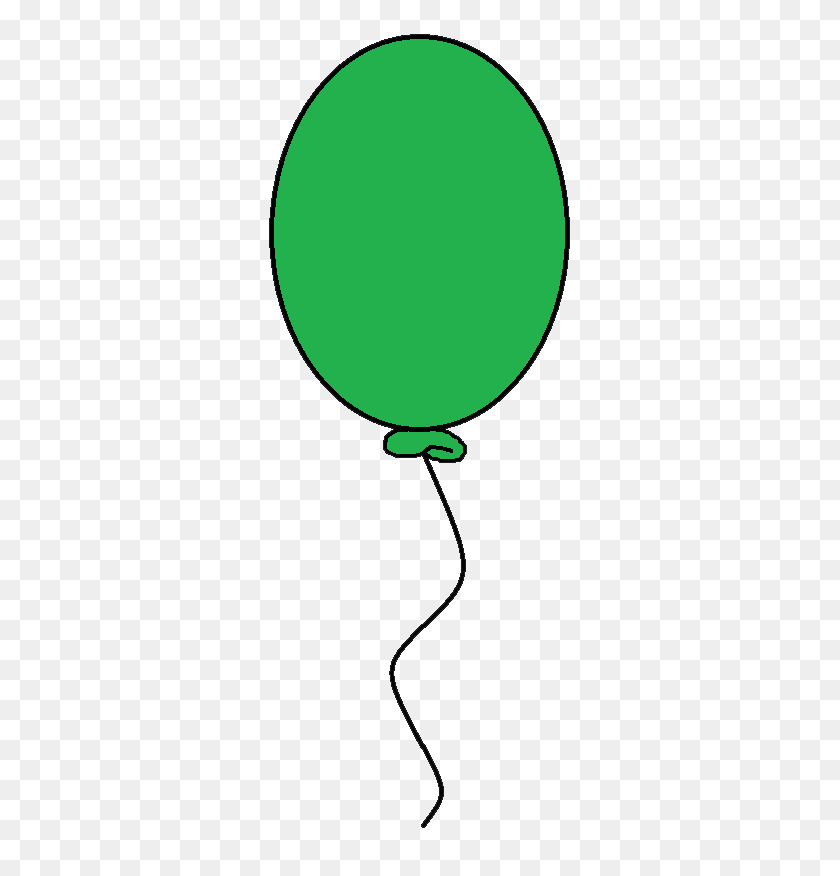 326x816 Клипарт С Зеленым Воздушным Шаром - Клипарт С Одним Воздушным Шаром