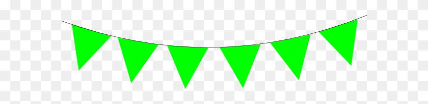 600x146 Green Banner Flag Clip Arts Download - Pennant Banner Clipart