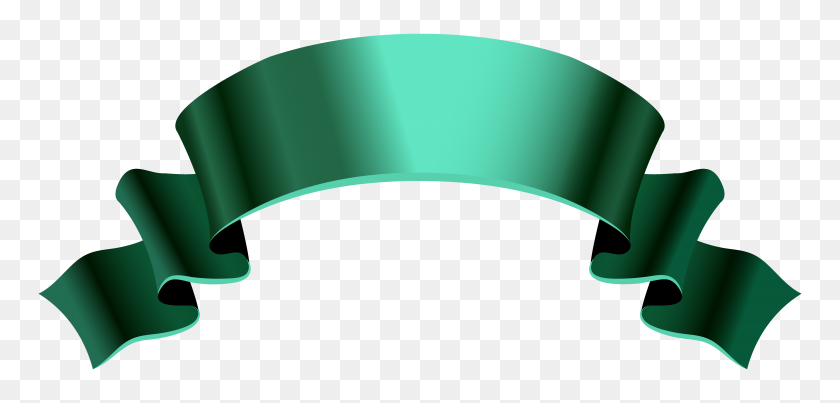 6185x2724 Green Banner Png Clipart - Black Ribbon Banner PNG