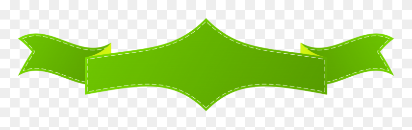 1024x271 Зеленый Баннер Png Изображение С Прозрачным Фоном Вектор, Клипарт - Акварель Баннер Png