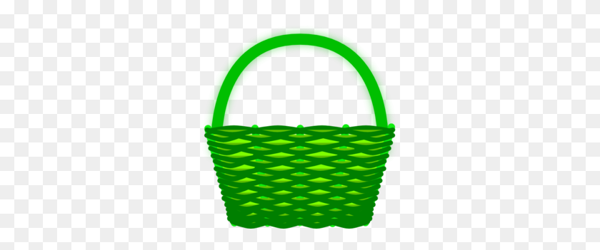 299x291 Green Basket Clip Art - Picnic Basket Clipart