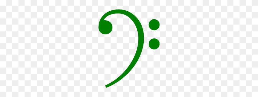 256x256 Green Bass Clef Icon - Bass Clef PNG