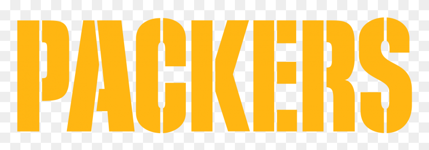 2000x601 Green Bay Packers Yellow Wordmark - Green Bay Packers Logo PNG