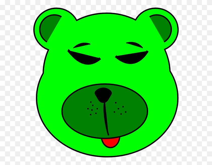 576x594 Green Bear Clip Art Free Vector - Free Bear Clipart
