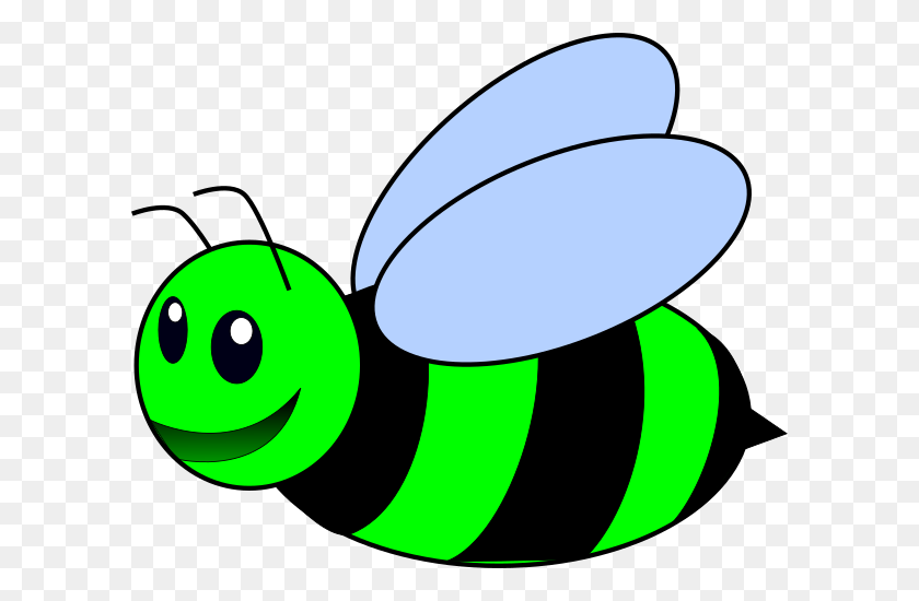 600x490 Green Bee Clip Art - Wasp Clipart