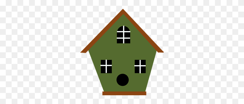 288x298 Green Bird House Png Clip Arts For Web - Stick House Clipart