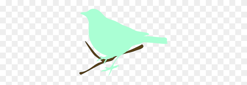 300x231 Green Bird On Twig Clip Art - Green Bird Clipart