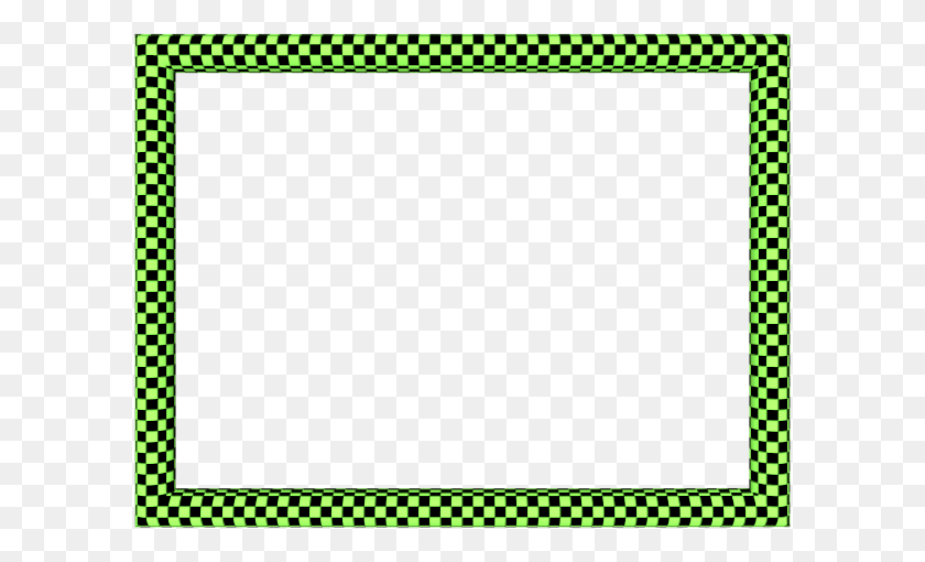 600x450 Green Black Funky Checker Rectangular Powerpoint Border Borders - Rectangle Border PNG