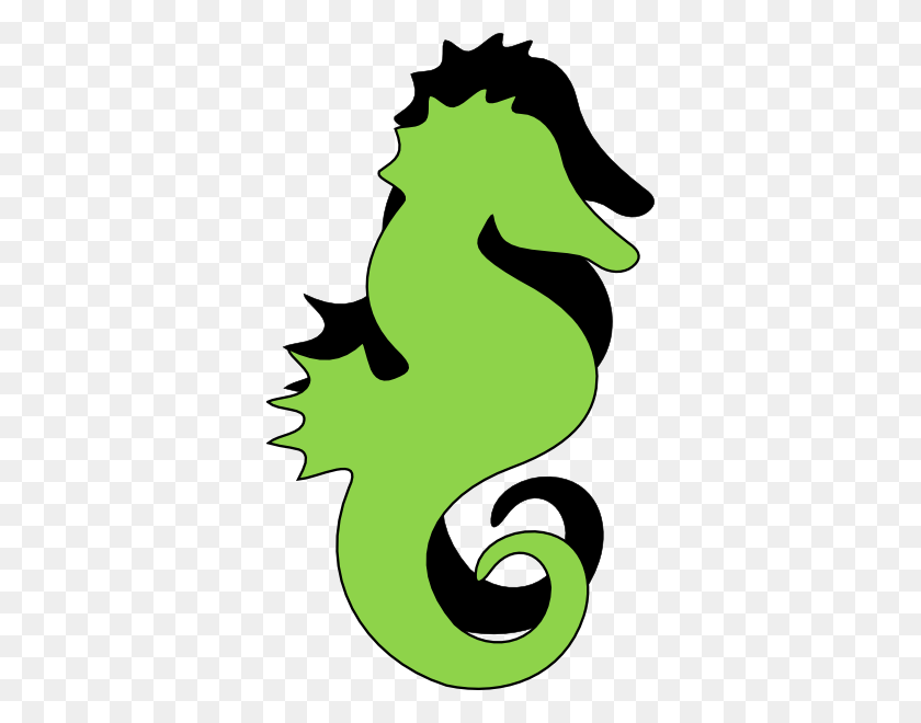 354x600 Green Black Seahorse Clipart Png For Web - Seahorse Clipart