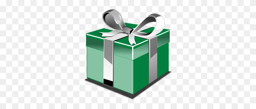 291x299 Зеленый Синий Подарок Картинки - Подарок На День Рождения Клипарт