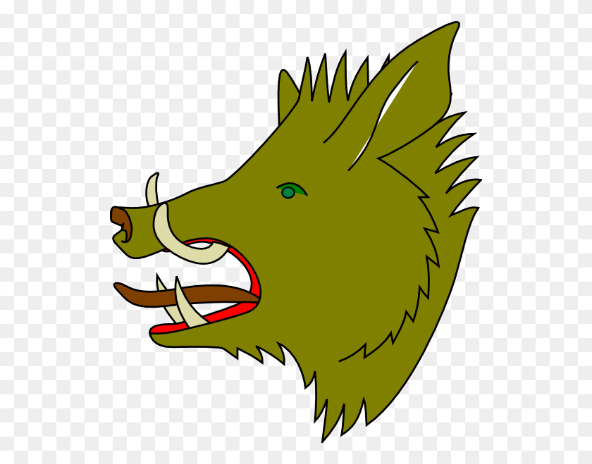 528x599 Green Boar Clip Art - Wild Boar Clipart