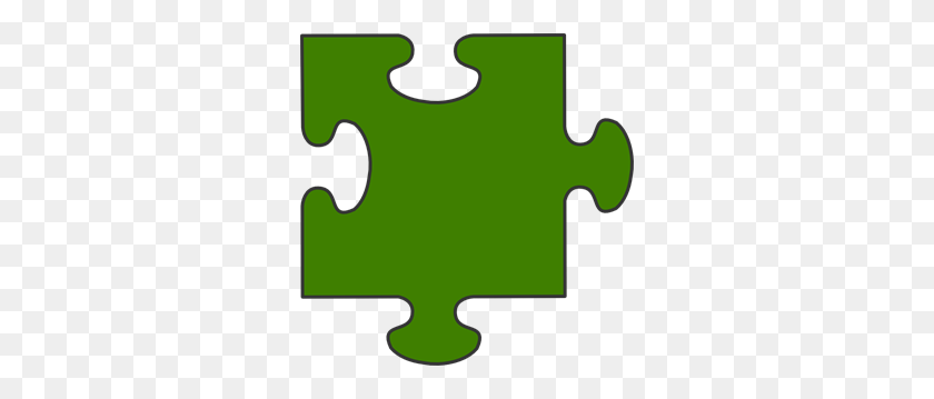 300x299 Green Border Puzzle Piece Png Clip Arts For Web - Puzzle Piece PNG
