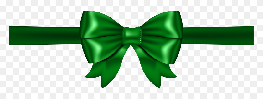 8000x2653 Green Bow Png Clip - Green Bow PNG